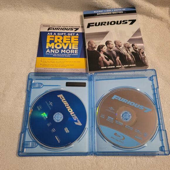 Furious 7 Extended Edition Blueray & DVD (Fast and Furious movie) Action Racing - Picture 3 of 3